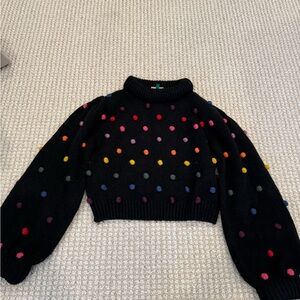 FARM Rio Black Sweater with Colorful Dots